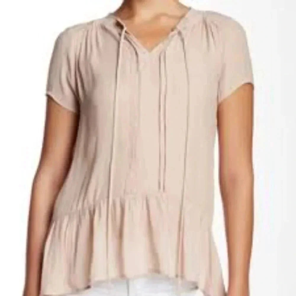 Ro&‎ De Anthropologie tunic top beige size Small